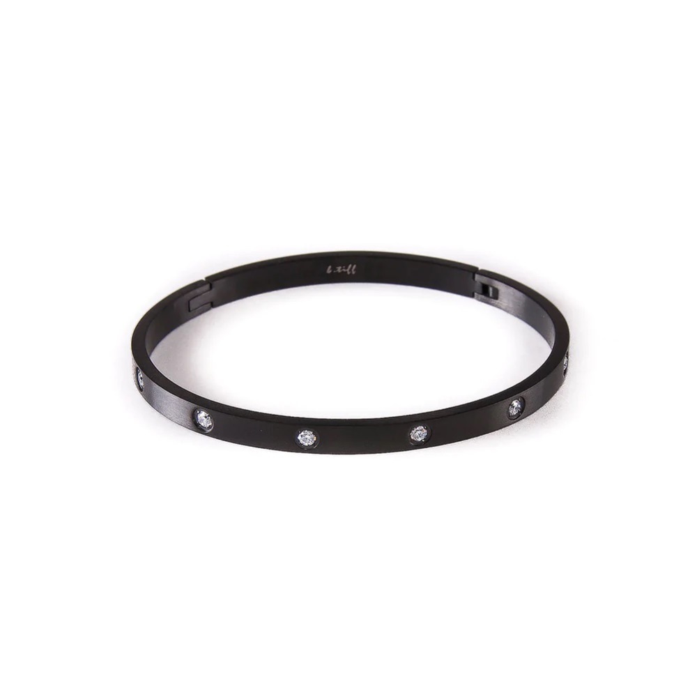 B.Tiff 8-Stone Black Bangle Bracelet